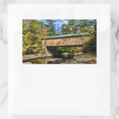Montgomery Covered Bridge with fall foliation Rechthoekige Sticker (Tas)