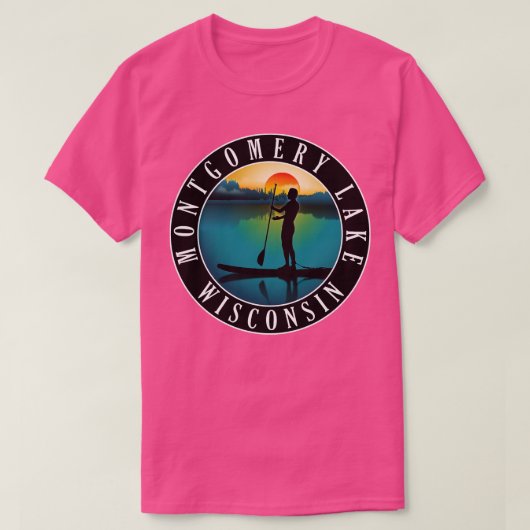 Montgomery Lake Wisconsin Paddleboarding T-shirt (Design voorkant)