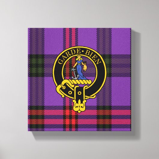 Montgomery Scottish Crest en Tartan Canvas print (Voorkant)
