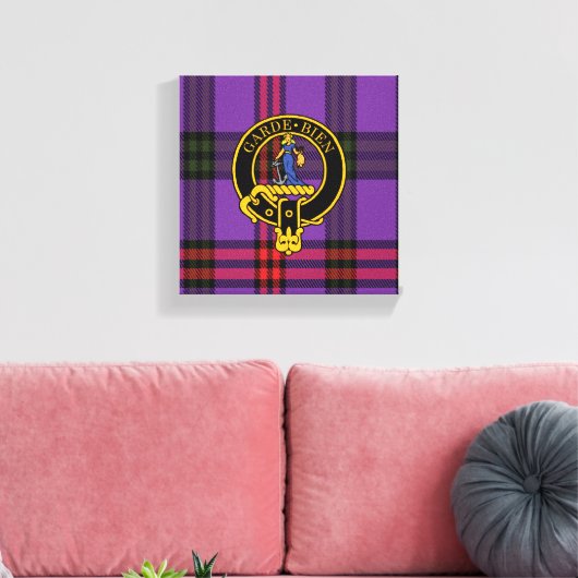 Montgomery Scottish Crest en Tartan Canvas print (Insitu (Woonkamer))