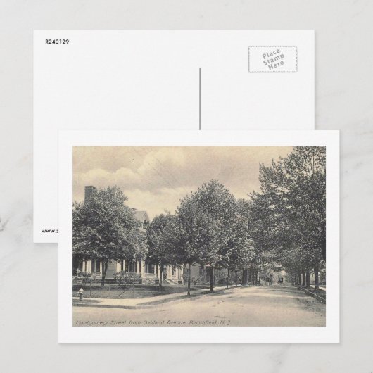 Montgomery St., Bloomfield, New Jersey  Briefkaart (Voorkant / Achterkant)