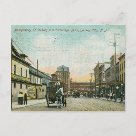 Montgomery St., Jersey City NJ 1908  Briefkaart (Voorkant)