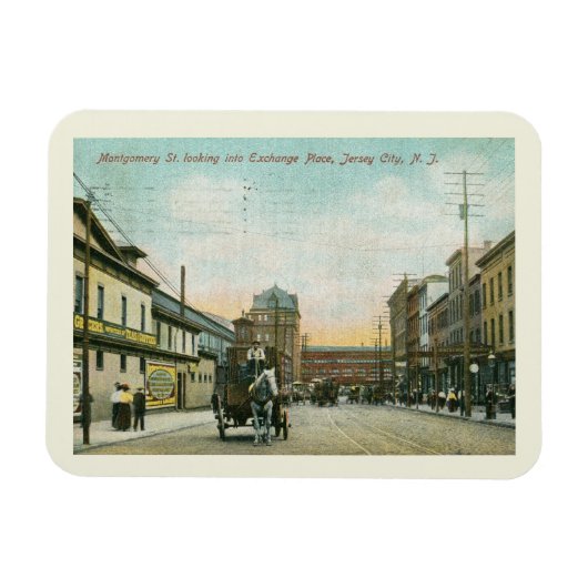 Montgomery St., Jersey City NJ 1908 Style Magneet (Horizontaal)