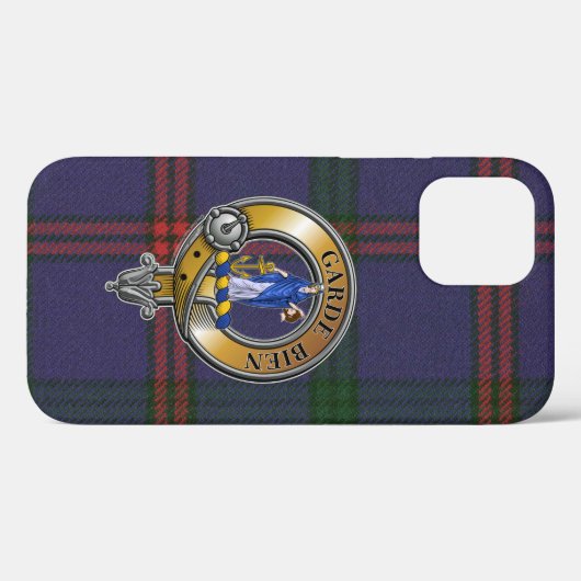 Montgomery Tartan & Badge Case-Mate iPhone Case (Achterkant (horizontaal))