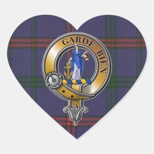 Montgomery Tartan & Badge Hart Sticker (Voorkant)