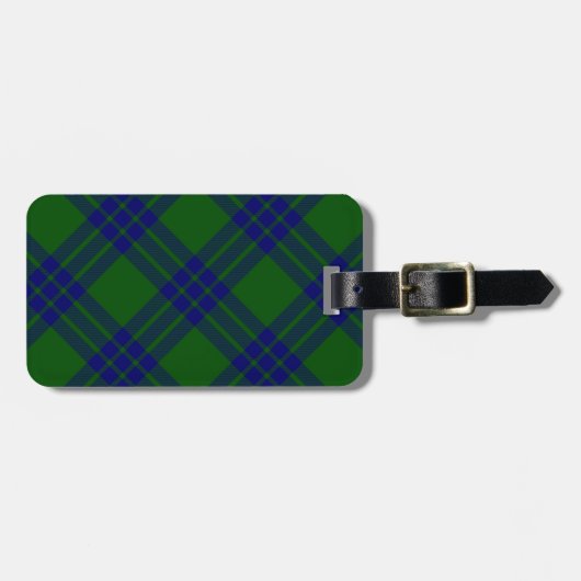 Montgomery tartan green blue plaid bagagelabel (Voorkant horizontaal)