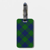 Montgomery tartan green blue plaid bagagelabel (Achterkant verticaal)