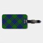 Montgomery tartan green blue plaid bagagelabel (Achterkant horizontaal)