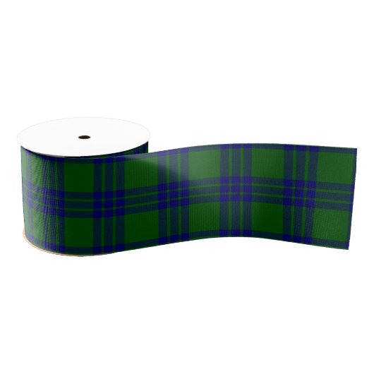 Montgomery tartan green blue plaid grosgrain lint (Spoel)