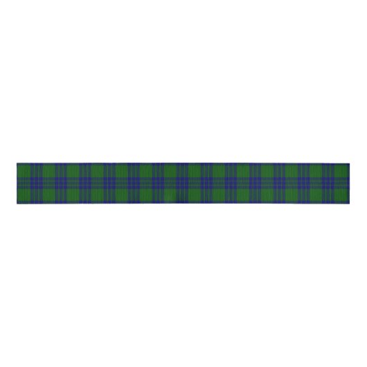 Montgomery tartan green blue plaid grosgrain lint (Voorkant)