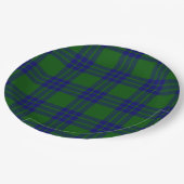 Montgomery tartan green blue plaid papieren bordje (Gekanteld)