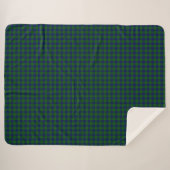 Montgomery tartan green blue plaid sherpa deken (Voorkant (horizontaal))