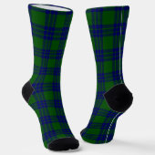 Montgomery tartan green blue plaid sokken (Gebogen)
