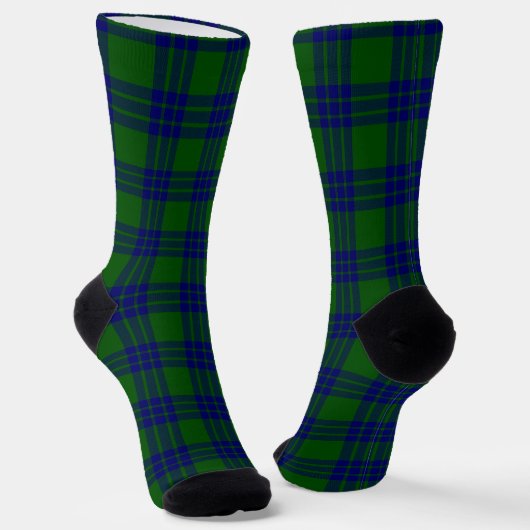 Montgomery tartan green blue plaid sokken (Gebogen)