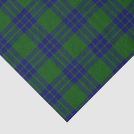 Montgomery tartan green blue plaid tissuepapier (Detail)