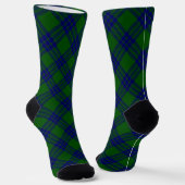 Montgomery tartan groen blauw ruit sokken (Gebogen)