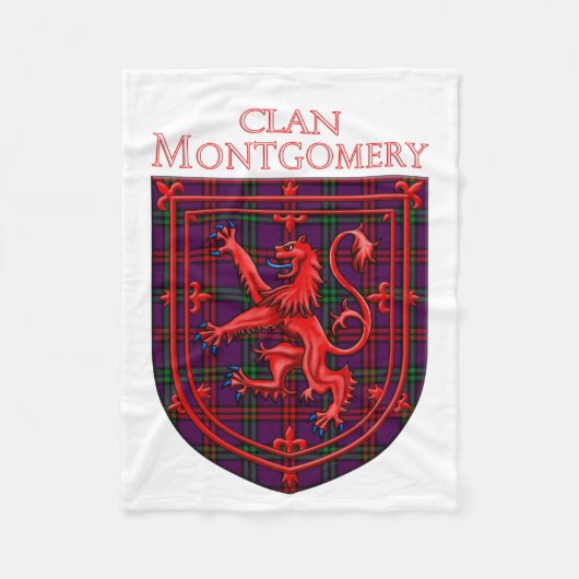 Montgomery Tartan Scottish Plaid Lion Rampant Fleece Deken (Voorkant)