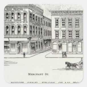 Montgomery West side Clay en Washington Vierkante Sticker