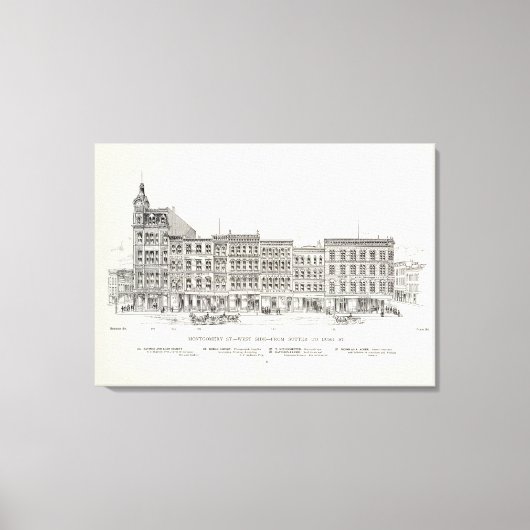Montgomery West side Sutter en Struik Canvas Afdruk (Voorkant)