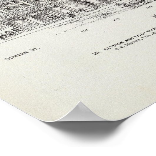 Montgomery West side Sutter en Struik Poster (Hoek)