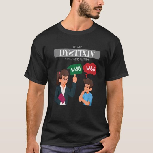 Month of Awareness for Dyslexia T-shirt (Voorkant)