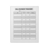 Monthly Bill Payment Tracker Notitieblok (Linkerzijde)