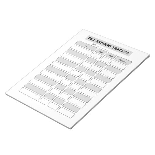 Monthly Bill Payment Tracker Notitieblok (Schuin)
