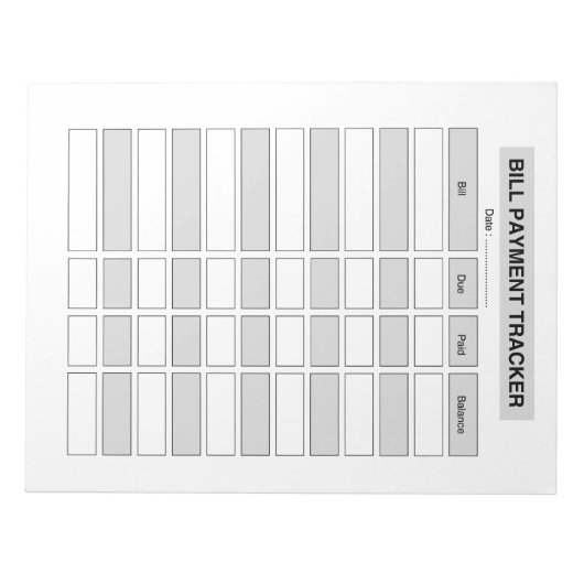 Monthly Bill Payment Tracker Notitieblok (Voorkant)