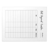 Monthly Bill Payment Tracker Notitieblok (Voorkant)