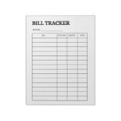 Monthly Bill Tracker Notepad Notitieblok (Linkerzijde)