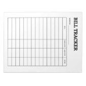 Monthly Bill Tracker Notepad Notitieblok (Voorkant)