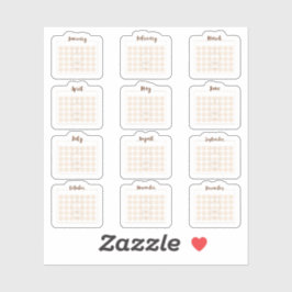 Monthly calendar Sheet Sticker