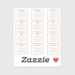 Monthly calendar Sheet Sticker