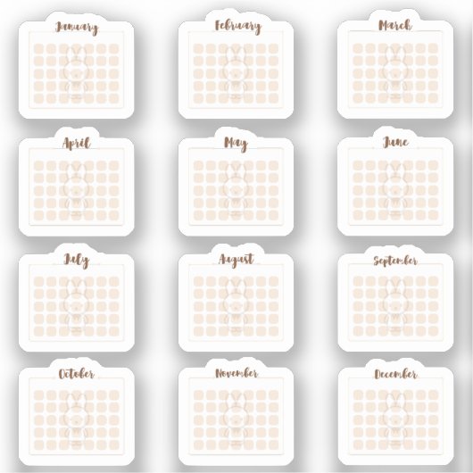 Monthly calendar Sheet Sticker (Voorkant)