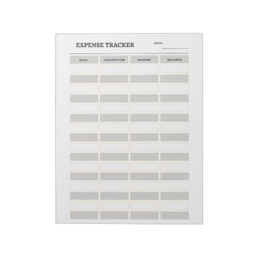 Monthly Expense Tracker  Notitieblok (Linkerzijde)