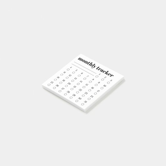 Monthly Habit Tracker Sticky Notes Pad (Schuin)