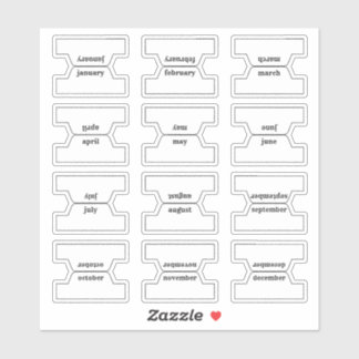 Monthly Index Tab Journal Divider Planner Foldable Sticker