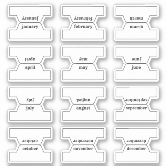 Monthly Index Tab Journal Divider Planner Foldable Sticker (Voorkant)