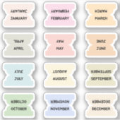 Monthly Index Tabs Bullet Journal Dividers  Sticker (Voorkant)