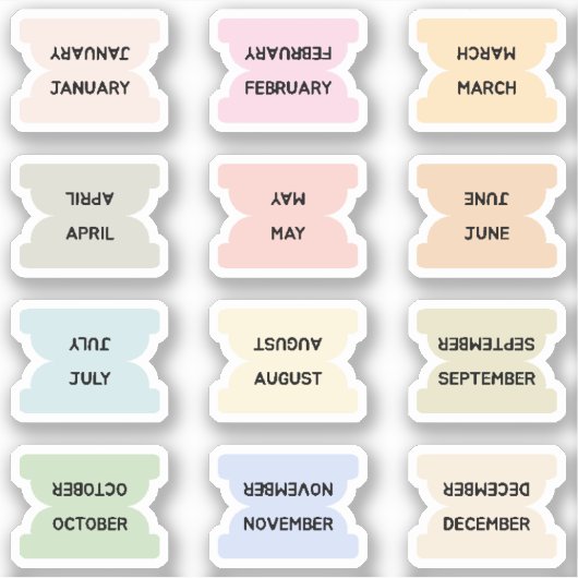 Monthly Index Tabs Bullet Journal Dividers  Sticker (Voorkant)
