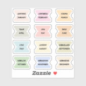 Monthly Index Tabs Bullet Journal Dividers Sticker (Vel)