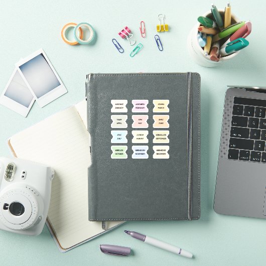 Monthly Index Tabs Bullet Journal Dividers Sticker (iPad Cover)