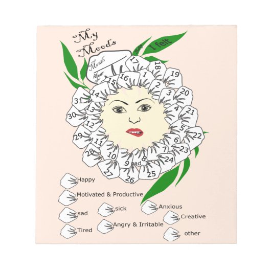 Monthly Mood Tracker Notitieblok (Voorkant)