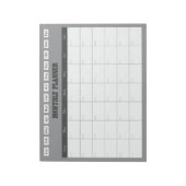 Monthly Planner Grey Simple Calendar Notitieblok (Linkerzijde)