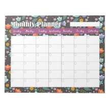 Monthly Planner Spring Colorful Flowers