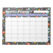 Monthly Planner Spring Colorful Flowers Notitieblok (Voorkant)