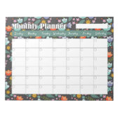 Monthly Planner Spring Colorful Flowers  Notitieblok (Voorkant)