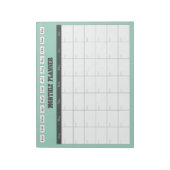 Monthly Planner Teal Simple Calendar Notitieblok (Linkerzijde)