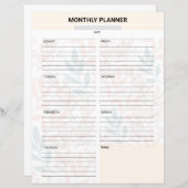 Monthly Planner Template (Voorkant / Achterkant)