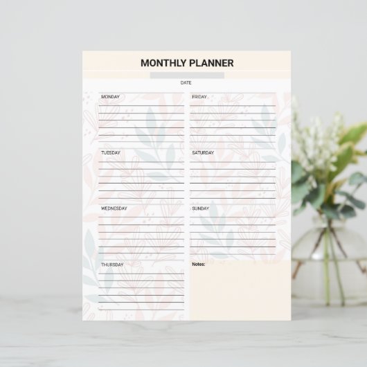 Monthly Planner Template (Staand voorkant)